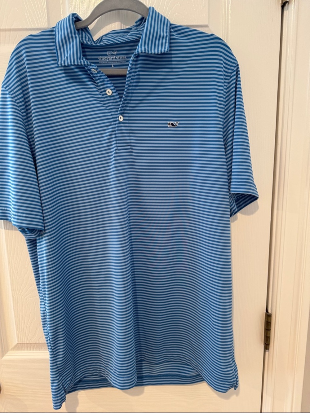 Vineyard Vines Light and Medium Blue Striped Polo